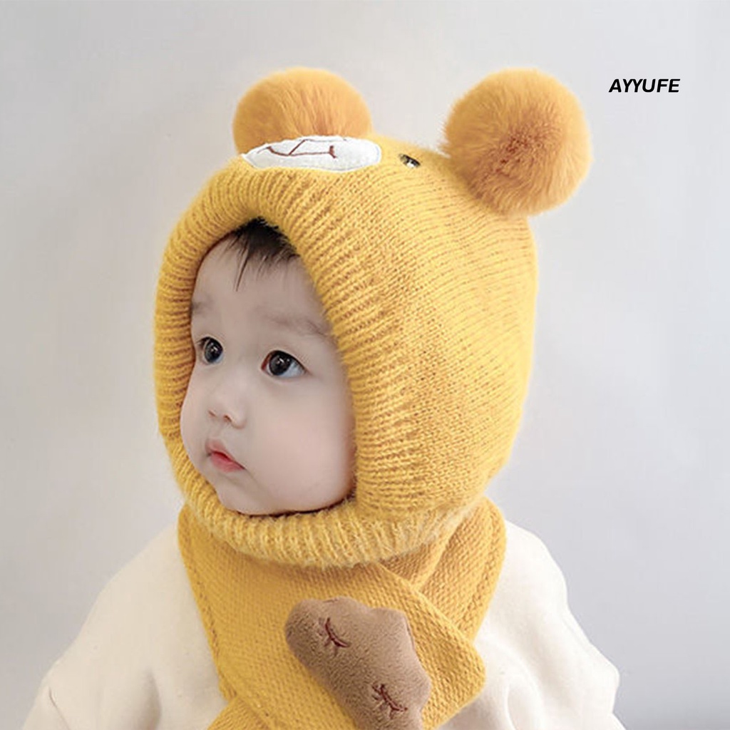 Mũ Len Trùm Đầu Đính Quả Bông Dày Dặn Màu Trơn Độ Co Giãn Cao Một Kích Thước Ấm Áp Trọng Lượng Nhẹ Trang Trí Nhà Cửa Cho Bé