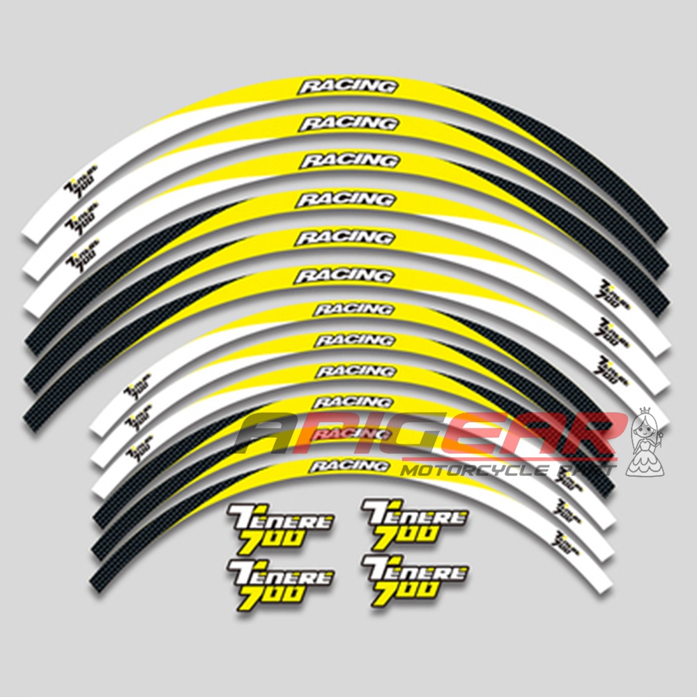 Phù Hợp Miếng Dán Viền Bánh Xe Phản Quang 57cm Chống Thấm Nước Dành Cho Xe yamaha tenere700