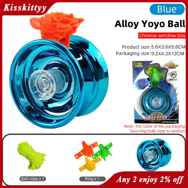 Kisskitty Đồ Chơi yoyo 3 Vòng Bi Bằng Hợp Kim Nhiều Màu Sắc Có Dây Đeo Dành Cho Trẻ Em