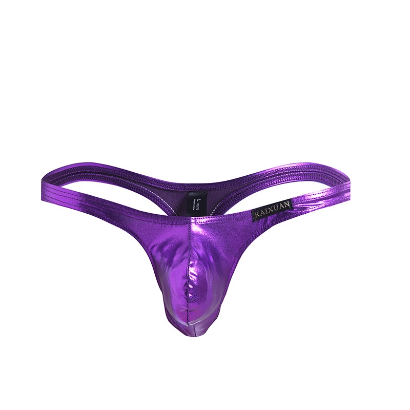 Quần Lót Lưng Thấp Chất Liệu Giả Da Màu Trơn Quyến Rũ Cho Nam 1045-dk