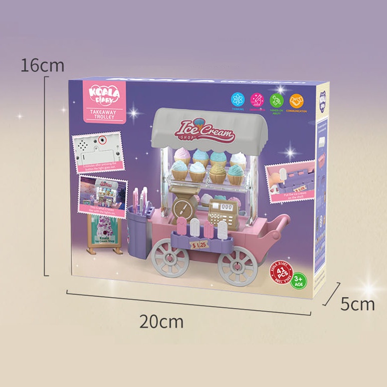 Koala Mô Hình Xe Kem Đồ Chơi mini Cho Bé Gái 3 Tuổi