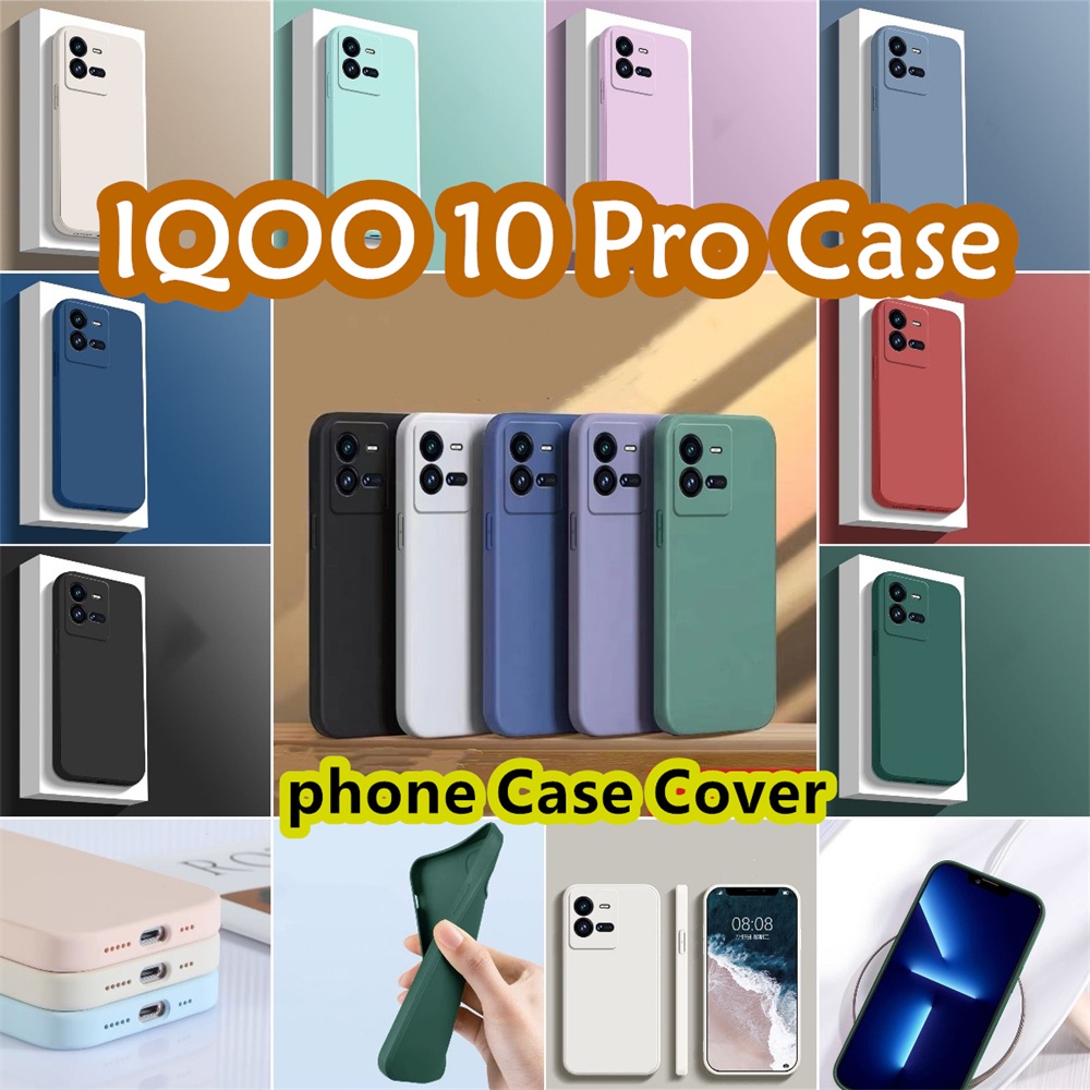 Ốp Điện Thoại Silicon Màu Trơn Đơn Giản Cho iqoo 10 pro