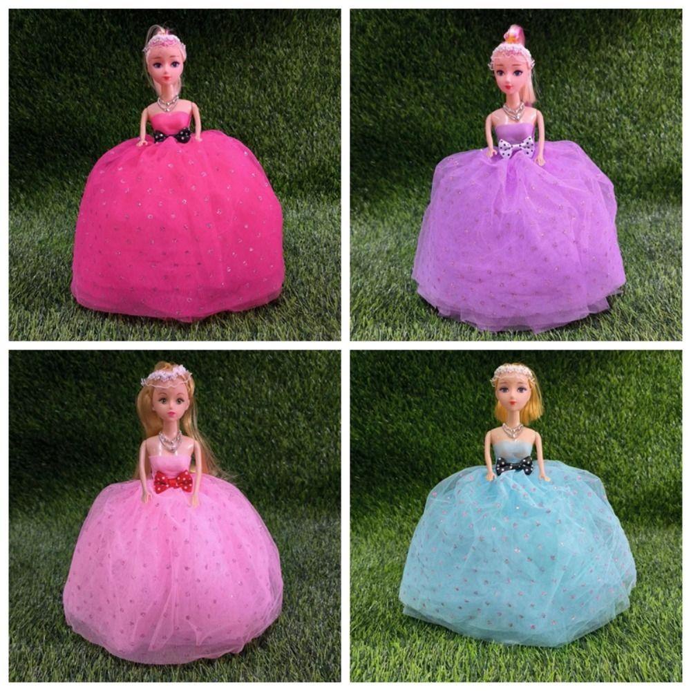 Dallas1 Đầm Cưới Cho Búp Bê bjd 30cm 30cm Bằng Nhựa Đính Kim Sa Ngôi Sao Màu Hồng