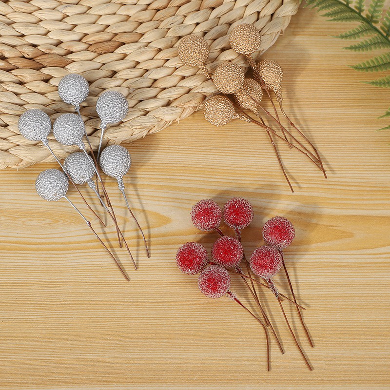 Bộ 10 Quả cherry Giả Bằng Nhựa Dùng Trang Trí Cây Thông Giáng Sinh