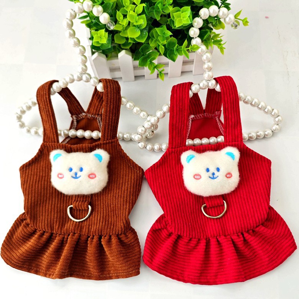 Đầm Vải Nhung Kẻ Không Tay Dễ Thương Dành Cho Thú Cưng