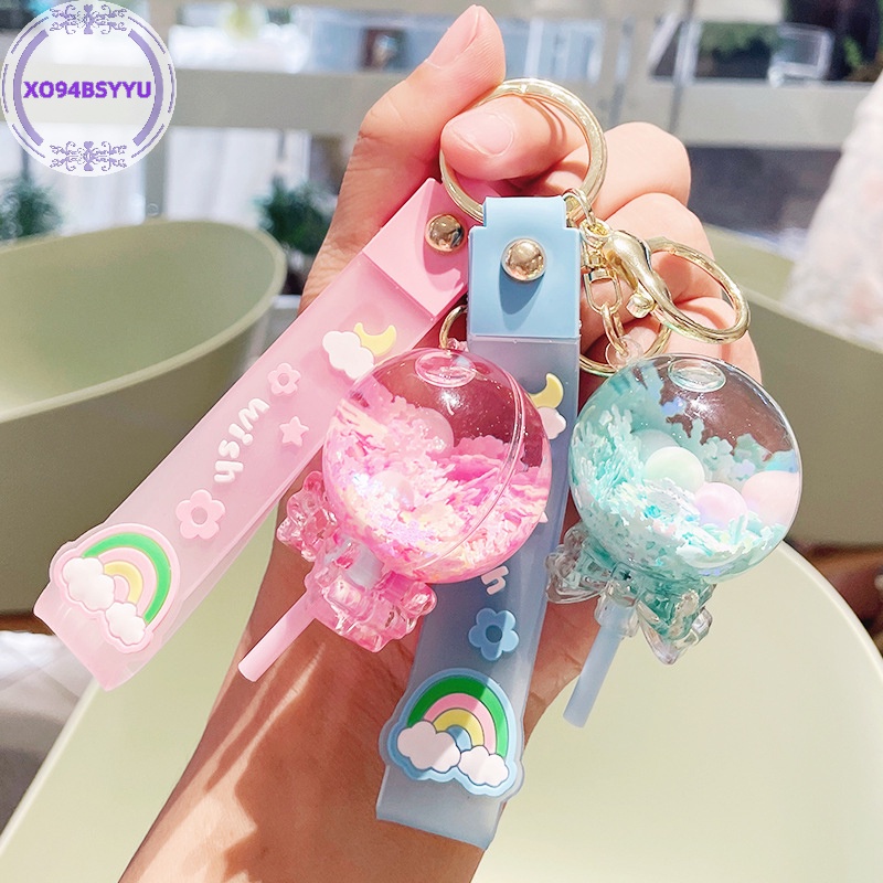 Xo94bsyu Móc Khóa Ba Lô Dạng Lỏng Dầu Mùa Hè Hình Hoa Tuyết Phối Kim Tuyến Nước Lấp Lánh Cho Nữ vn