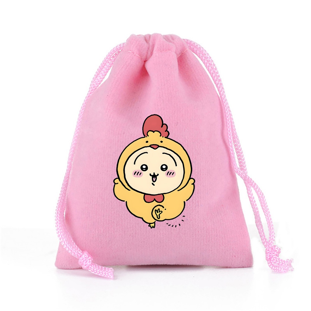 Chiikawa Túi Dây Rút Ngắn Bằng Vải Bông Thoải Mái In Họa Tiết Hoạt Hình Đáng Yêu