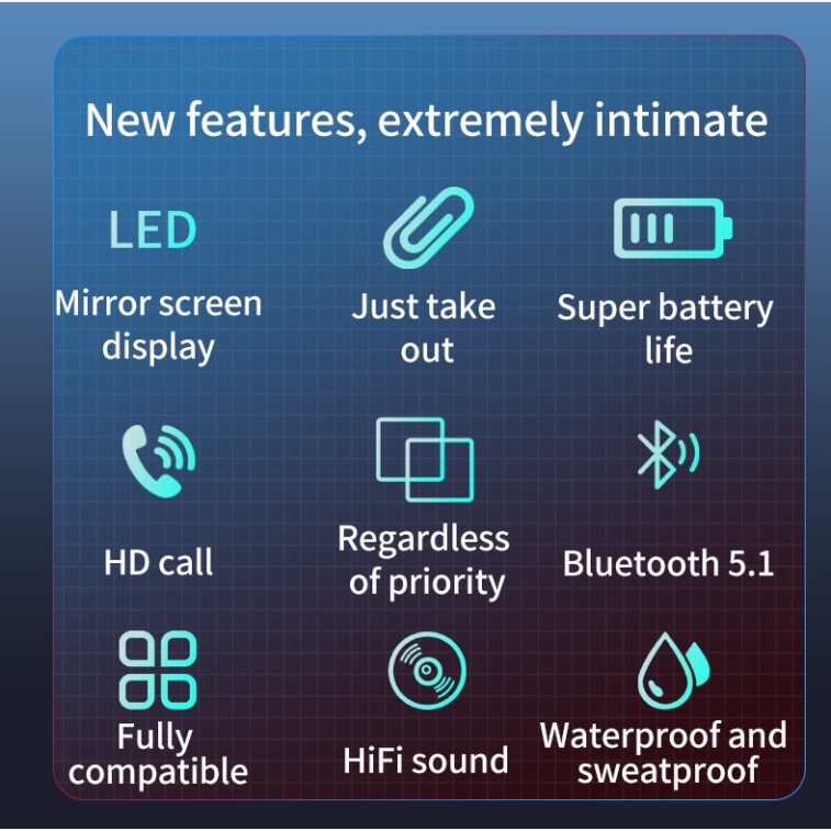 Tai Nghe Không Dây S20 Pro Bluetooth V5.2 - Âm Thanh Hifi 9D Cực Hay Có Micro màn hình LED chống thấm nước,Pin Trâu BH