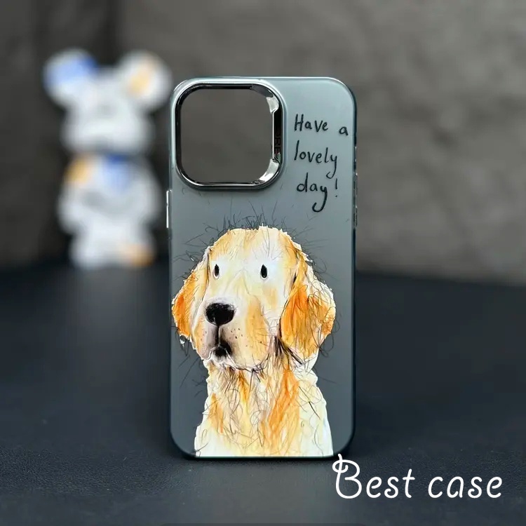 Ốp Điện Thoại Cứng In Hình Cún Hoạt Hình Cho iphone 15 14 13 12 11 pro max