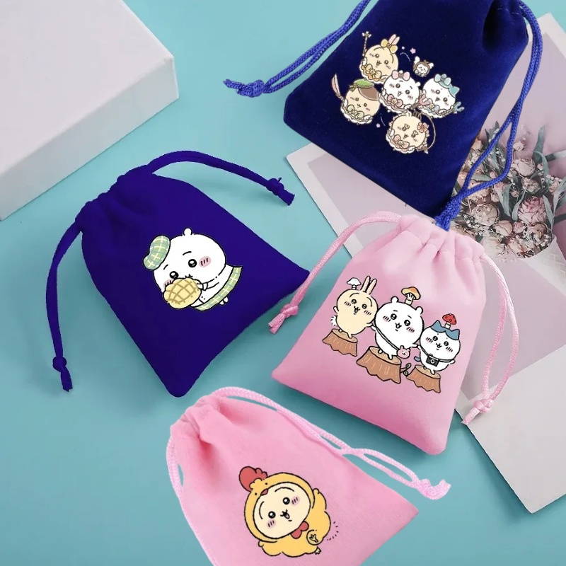 Chiikawa Túi Dây Rút Ngắn Bằng Vải Bông Thoải Mái In Họa Tiết Hoạt Hình Đáng Yêu