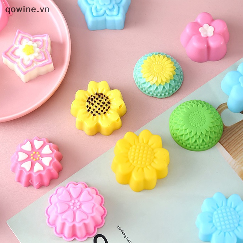 Set 12 Khuôn Silicon Làm Bánh / Sô Cô La / Kem / Xà Phòng Hình Bông Hoa mini diy vn