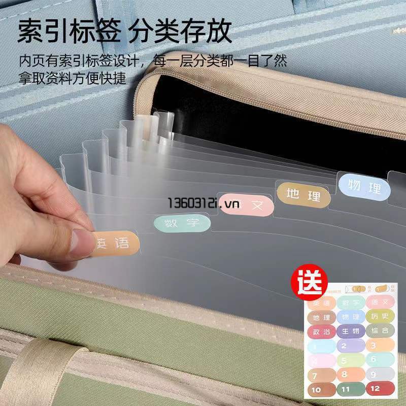 Túi Xách Vải Canvas 13 Ngăn Sức Chứa Lớn Màu Sắc Xinh Xắn Tiện Dụng