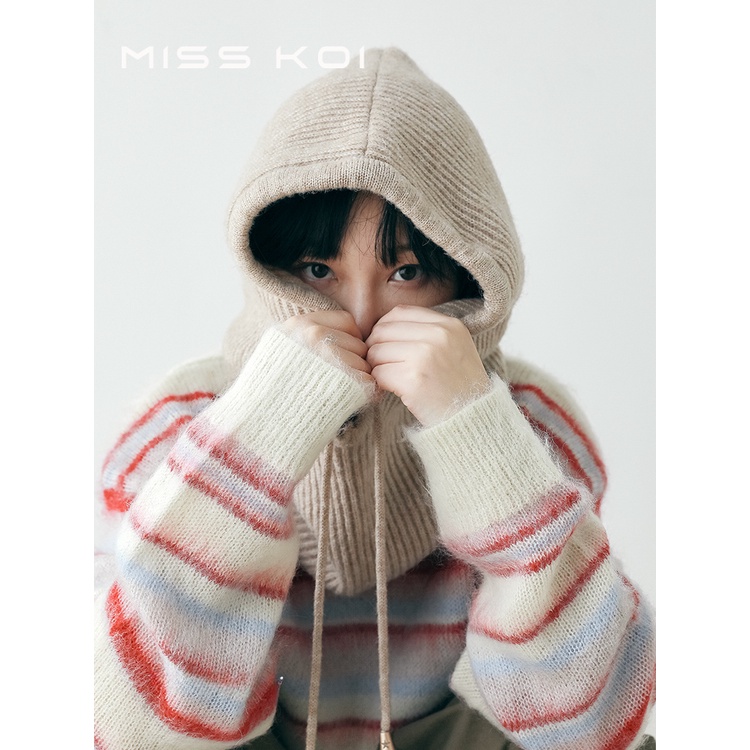 Misskoi  Mũ Len Dệt Kim Giữ Ấm Mùa Thu Đông Thiết Kế Chính Hãng Cho Nữ