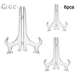 【GIGGLE】Tray Rack Plastic Plate Holder Display Stand Easel Transparent Decorative