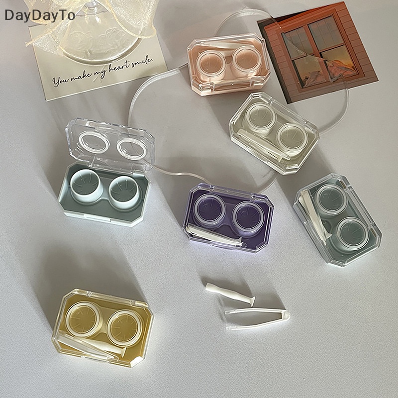 Daydayto Hộp Đựng Kính Áp Tròng Thiết Kế Đơn Giản Nhỏ Gọn Cho Nữ