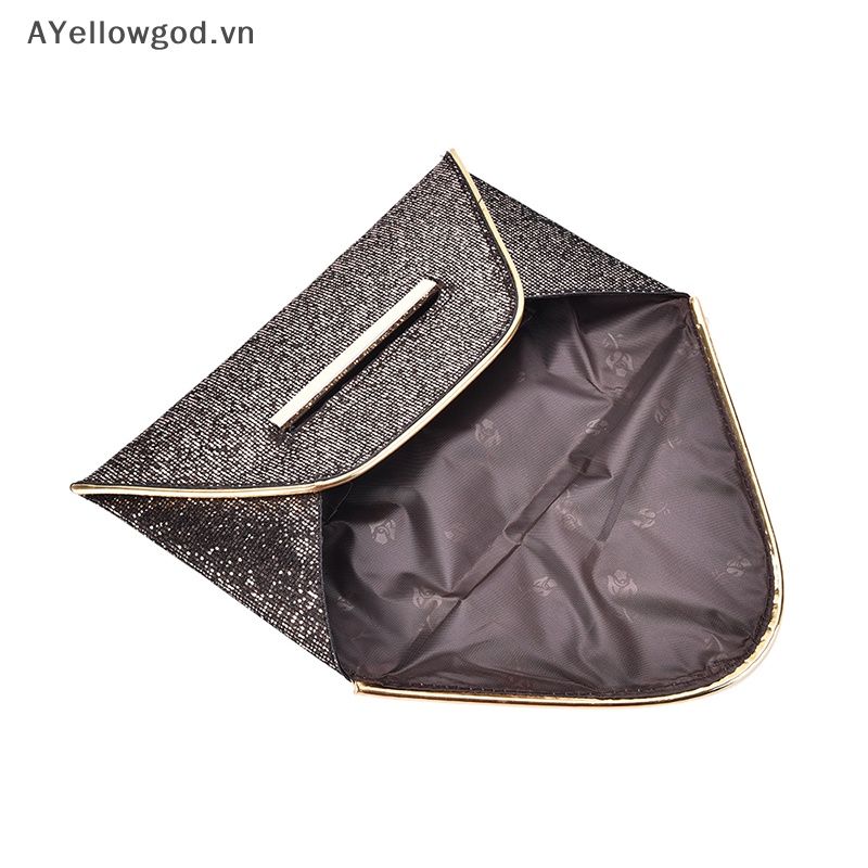 Ví Cầm Tay Hình Bao Thư Đính Kim Sa Lấp Lánh Thời Trang Dự Tiệc Cho Nữ