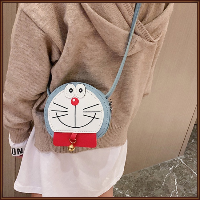 Túi Da pu Đeo Chéo In Hình doraemon Dễ Thương Cho Bé