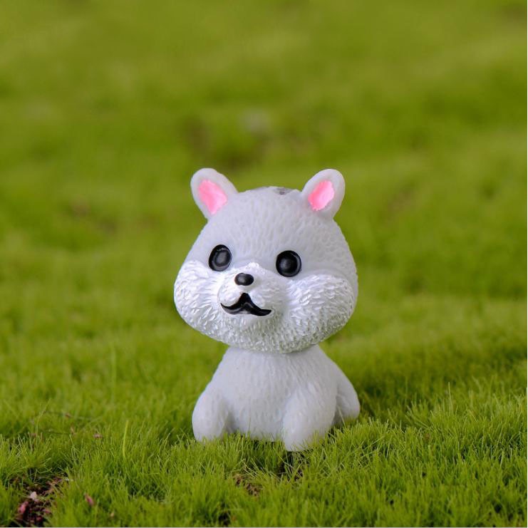 Tượng chú chó nhỏ làm terrarium, nhà mô hình, decor bàn học