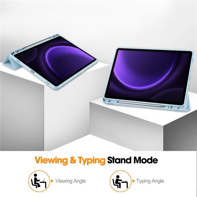 Ốp Bao Da Máy Tính Bảng tpu Có Ngăn Đựng Bút Tự Động Bật / Tắt Cho samsung galaxy tab s9 fe 11inch 2023 Smx510 sm-J516