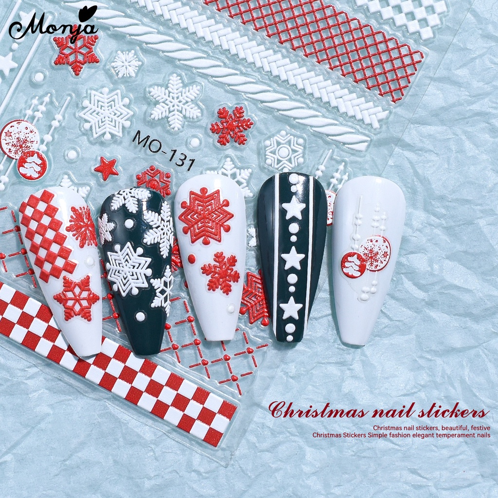 Miếng Dán Móng Tay 3d Hình Ông Già Noel Dễ Thương