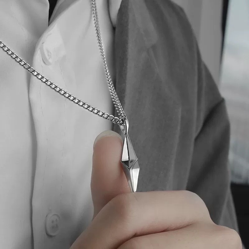 Dây chuyền nam nữ unisex Pendant PUN mặt vòng cổ hình thoi cá tính chất liệu titan không gỉ - Vòng Cổ Pendant