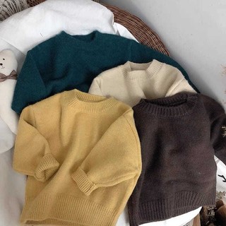 Áo len tay dài cổ tròn phong cách hàn quốc cho bé
