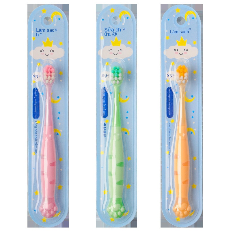 Bàn Chải Đánh Răng Lông Mềm Hình Dấu Chân Mèo Hoạt Hình Cho Bé 3-6 - 12 Tuổi chubby 1iyb
