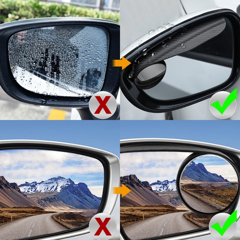 Gương Chiếu Hậu hd Góc Rộng 360 Độ Che Mưa Chuyên Dụng Cho Xe Hơi