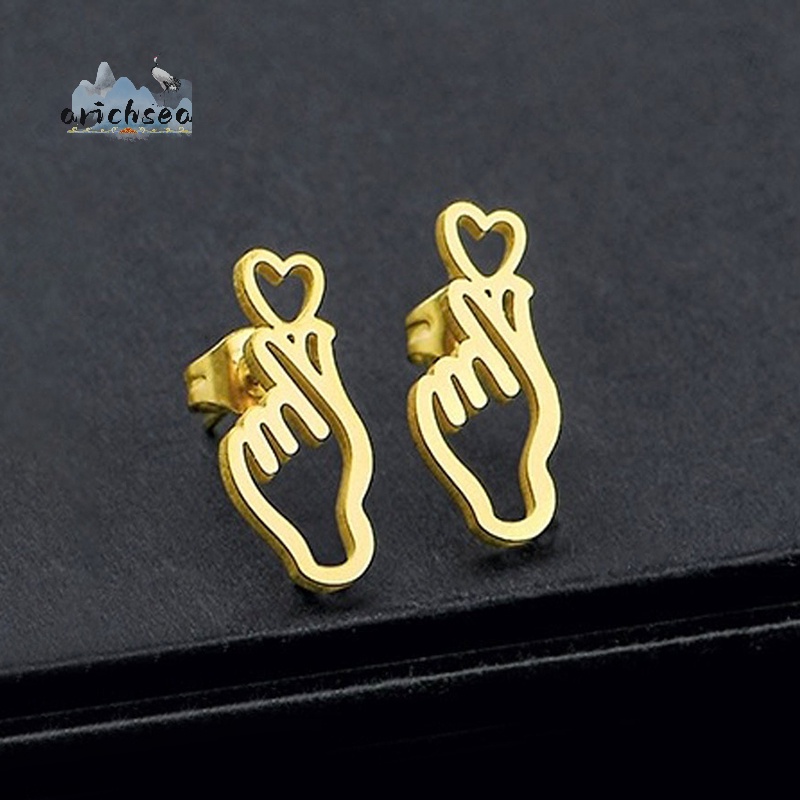 1 Đôi Bông Tai Đinh Tán Bằng Thép Không Gỉ Hình Sao / Trăng / Cây / Bướm / Móng Vuốt Thời Trang Mới