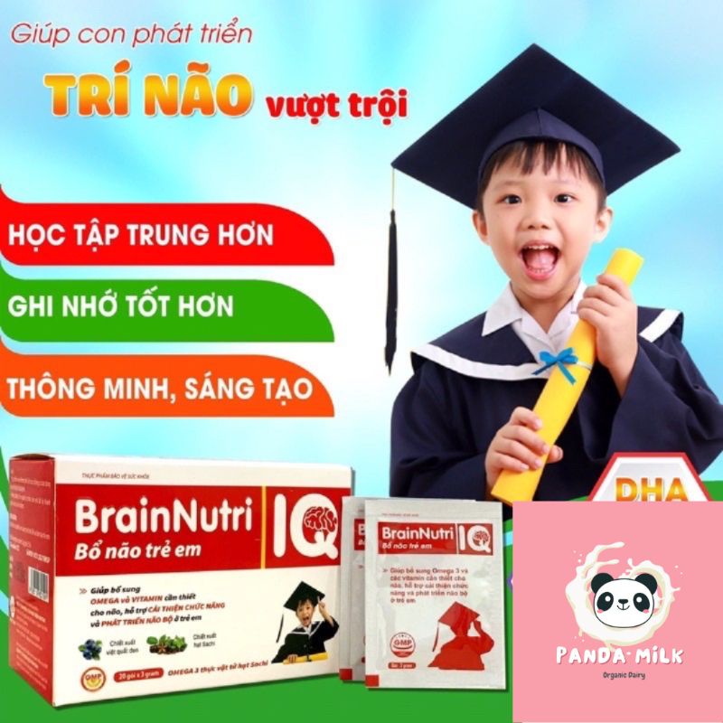 Brain Nutri IQ cốm bổ não trẻ em hộp 20 gói - hỗ trợ chức năng và phát triển não bộ của trẻ