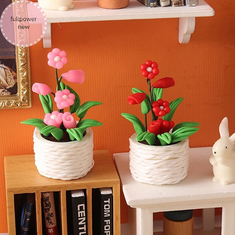 Toàn Bộpowernew Chậu Hoa Mini Tỉ Lệ 1: 12 Dùng Trang Trí Nhà Búp Bê vn