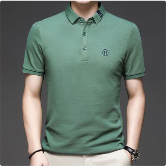 Áo Phông Polo Nam Cao Cấp Áo Thun Có Cổ Thêu Chữ H Thể Thao Chất Vải Thun Cá Sấu Phối Vải Cá Sấu Cotton Phom Suông