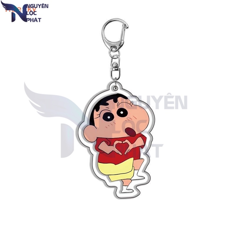Kawaii anime crayon shin-chan keychain acrylic móc chìa khóa đồ chơi trẻ em nlp shop