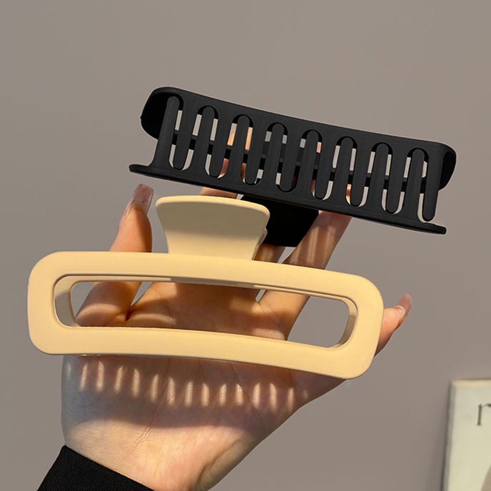 1 Kẹp Tóc Hình Chữ Nhật Màu Nâu Nhám 13cm Phong Cách Tối Giản Thời Trang
