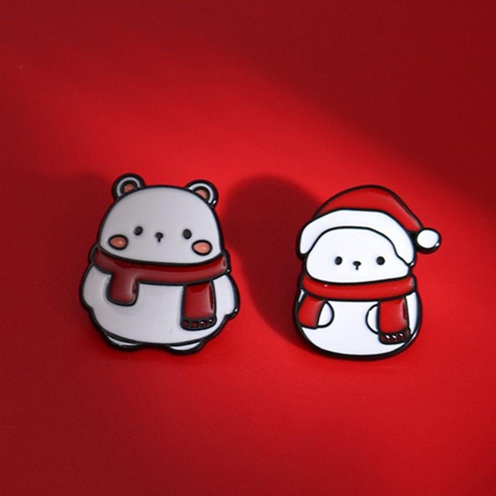 Back2life Ghim Cài Áo Họa Tiết Giáng Sinh / Người Tuyết / Tuần Lộc / Ông Già Noel Hoạt Hình Dễ Thương