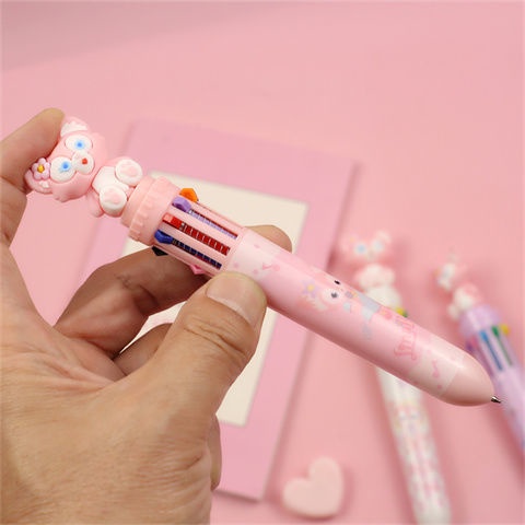 Dễ Thương Bút Bi Bấm Nhiều Màu Đáng Yêu