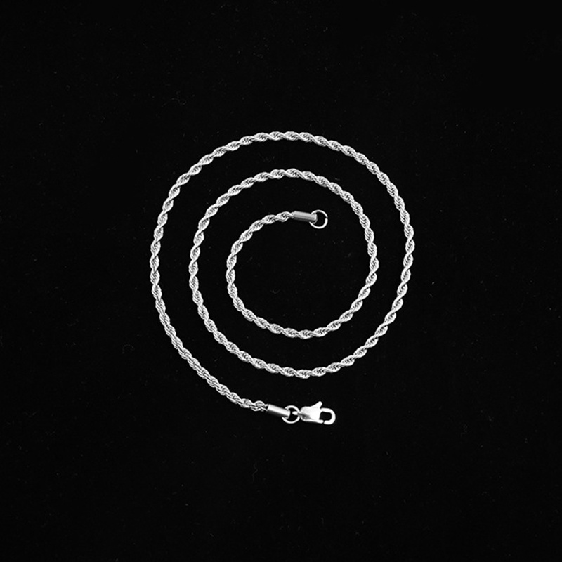 Vòng cổ Dạng Xoắn Bằng Thép Titan Không Gỉ Phong Cách hip hop Châu Âu Thời Trang Cho Nam