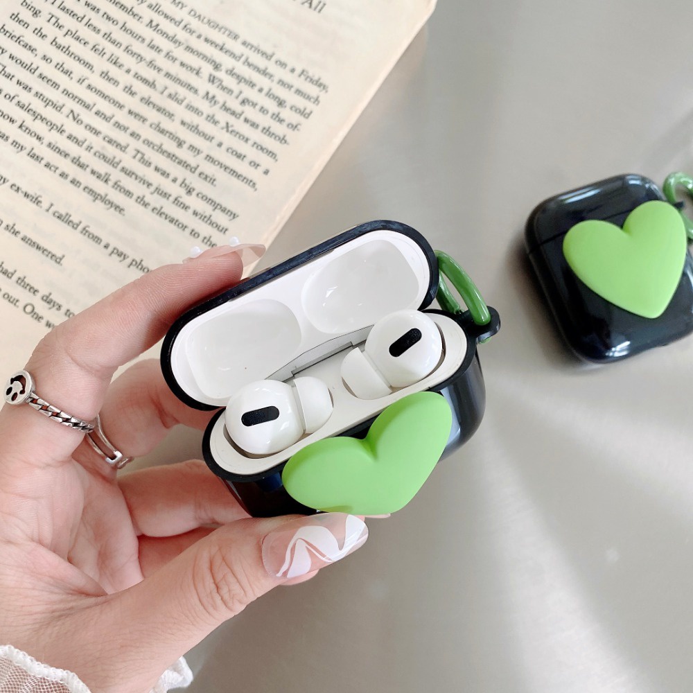 Thời Trang Vỏ Bảo Vệ Hộp Sạc Tai Nghe airpods 1 2 3 pro 2 bluetooth Không Dây Chất Liệu Mềm Chống Bụi Hình Trái Tim 3d