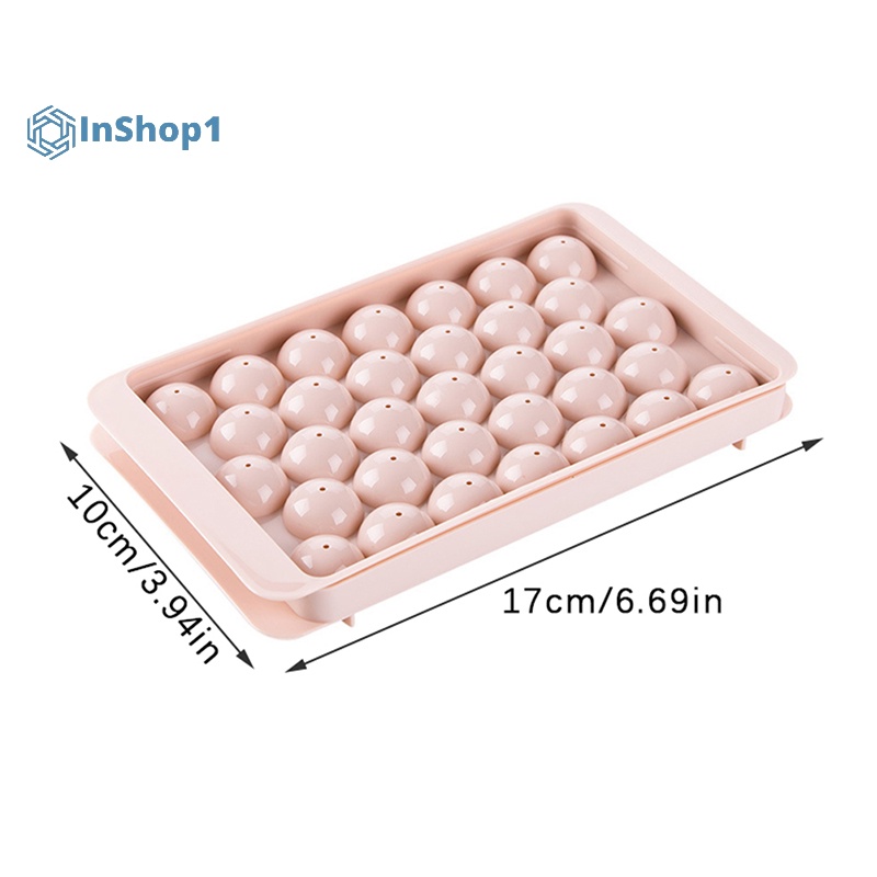 1 Khay Làm Đá Tròn 3d Bằng Nhựa Có Nắp Đậy