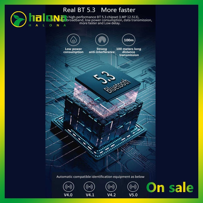 Halo Bộ Chuyển Đổi Âm Thanh Không Dây bluetooth 5.3 usb Phạm Vi 100m Cho pc / laptop