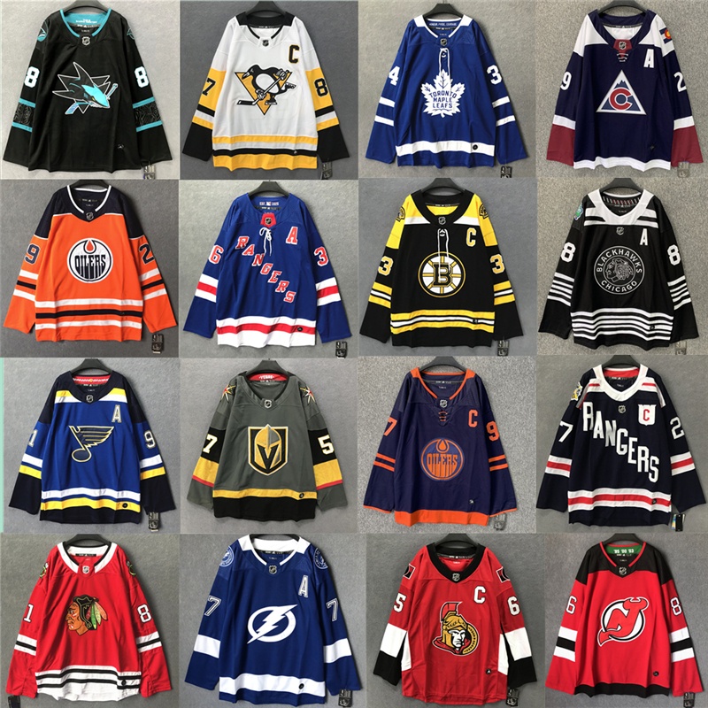 Nhl Khúc Côn Cầu Jersey Khúc Côn Cầu Hợp Thời Trang Khúc Côn Cầu Jersey Áo Thun Dài Tay Plus Kích Thước Retro Áo