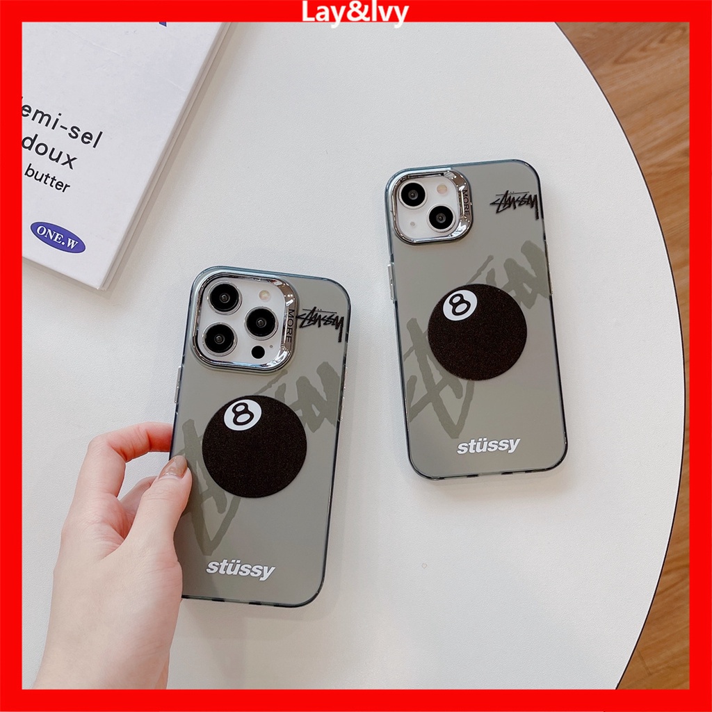 Hoạt Hình Ốp Điện Thoại silicone Khung Kim Loại Mạ Bida 8 Cho iphone 15 pro max 14 14pro 14max 13promax 12 12promax 11