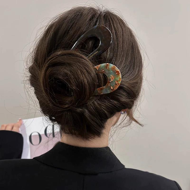 Trâm Cài Tóc Chữ u Phong Cách vintage Thanh Lịch Cao Cấp