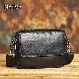 Nasva Nam Da Thật Chính Hãng Văn Học Túi Đeo Vai Đơn Giản Đi Lại Thường Ngày Túi Ngang Cao Cấp Retro Da Bò Túi Điện Thoại Di Động