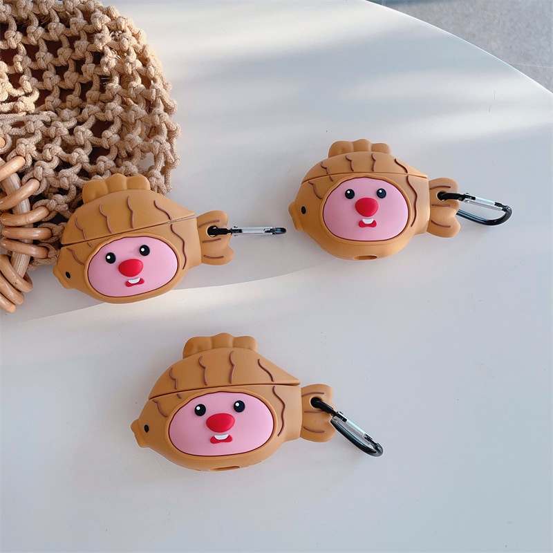 Vỏ Bảo Vệ Hộp Sạc Tai Nghe airpods 1 2 3 pro pro2 airpods3 i12 i13 inpods 12 13 pro Hình taiyaki 3d Dễ Thương