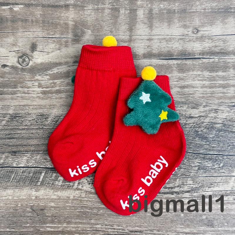 Topmall Tất cotton Giáng Sinh Dễ Thương Cho Bé 0-3 Tuổi