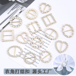 Khóa Cài Khăn  Khuy cài khăn  Khăn Quàng Cổ Áo Thun Đính Ngọc Trai Cao Cấp Phong Cách Nhật Bản Phối Nút Thắt Thời Trang