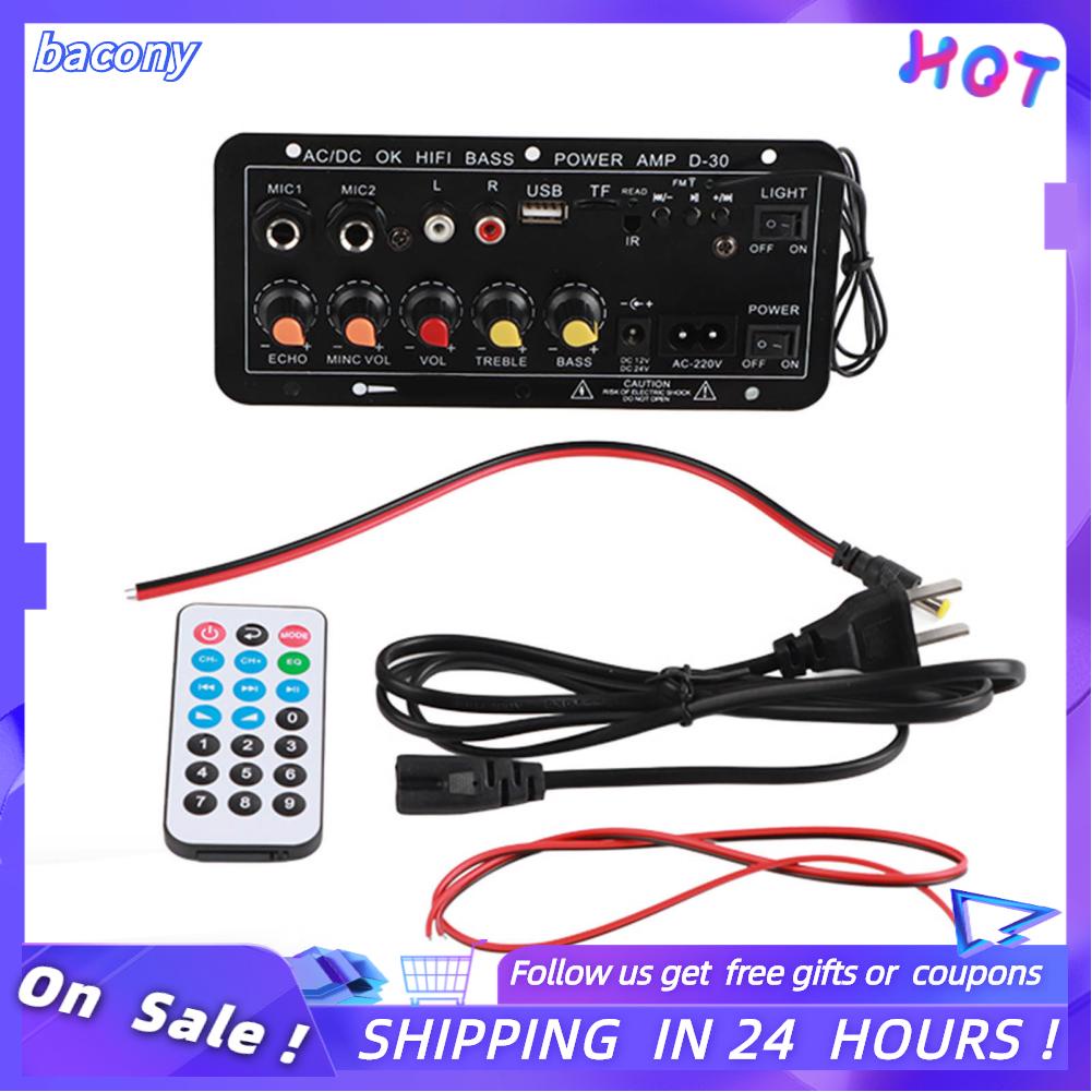 Bacony 10in  Stereo Subwoofer Amplifier Board Dual Microphone Input 220V for Home Theater DIY Speakers