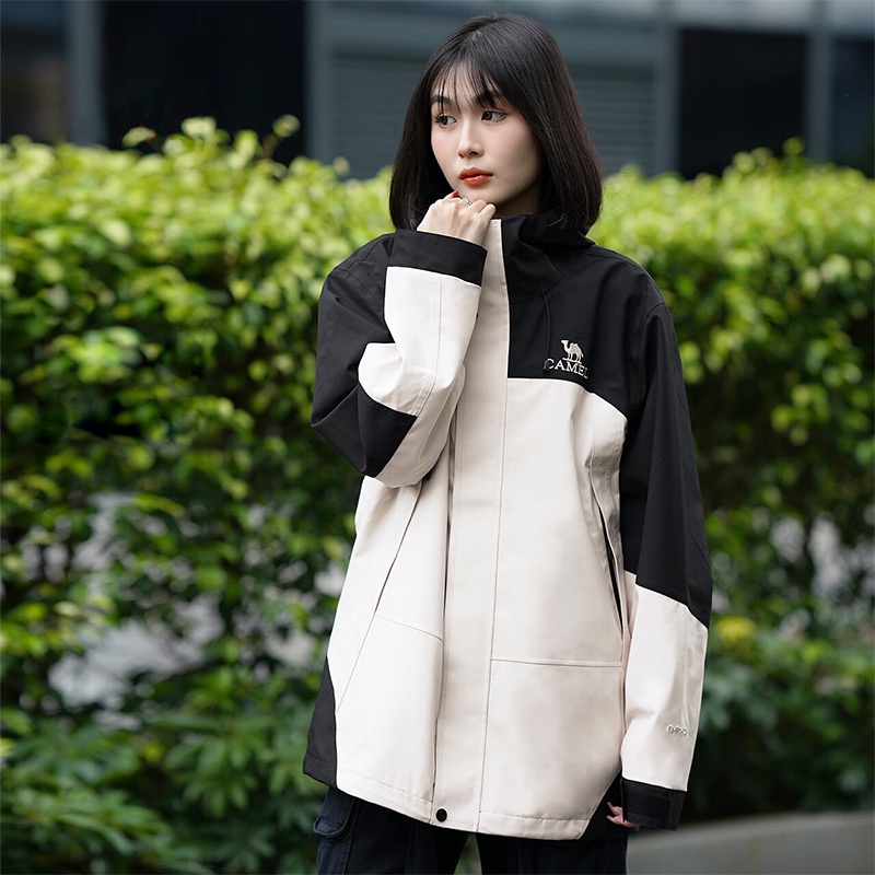 CAMEL SPORTS Áo Khoác Thể Thao Có Nón Tháo Rời Được Chống Thấm Nước Cho Nam Nữ
