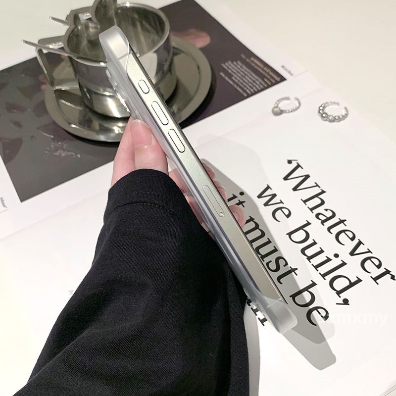 Mới Ốp Điện Thoại pc Cứng Trong Mờ Siêu Mỏng Từ Tính Không Khung Bảo Vệ Ống Kính Cho iphone 15 13 12 14 pro max